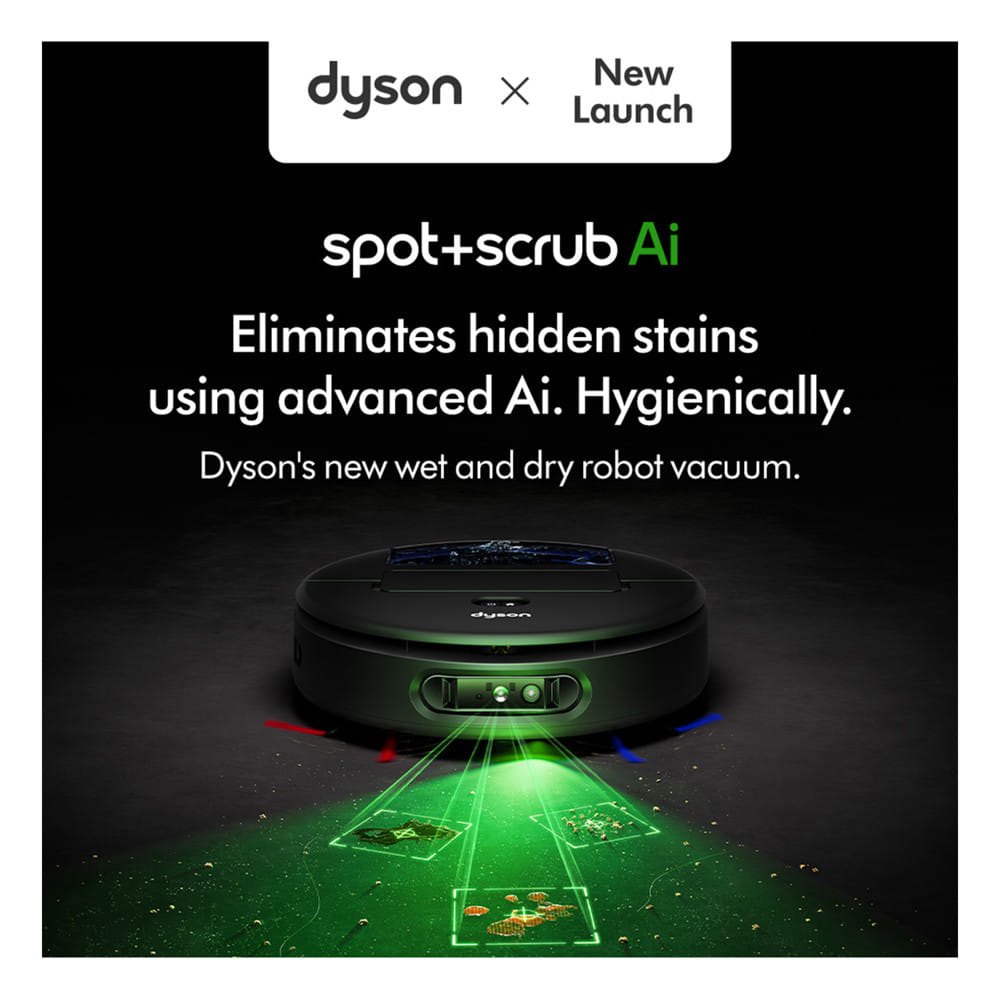 หุ่นยนต์ดูดฝุ่นและถูพื้น DYSON RB05 SPOT+SCRUB AI สีดำ