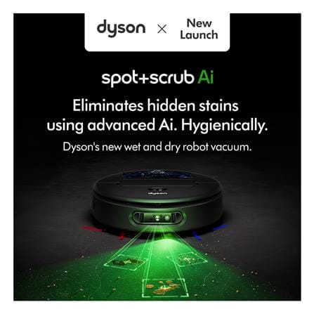 หุ่นยนต์ดูดฝุ่นและถูพื้น DYSON RB05 SPOT+SCRUB AI สีดำ/น้ำเงิน_6
