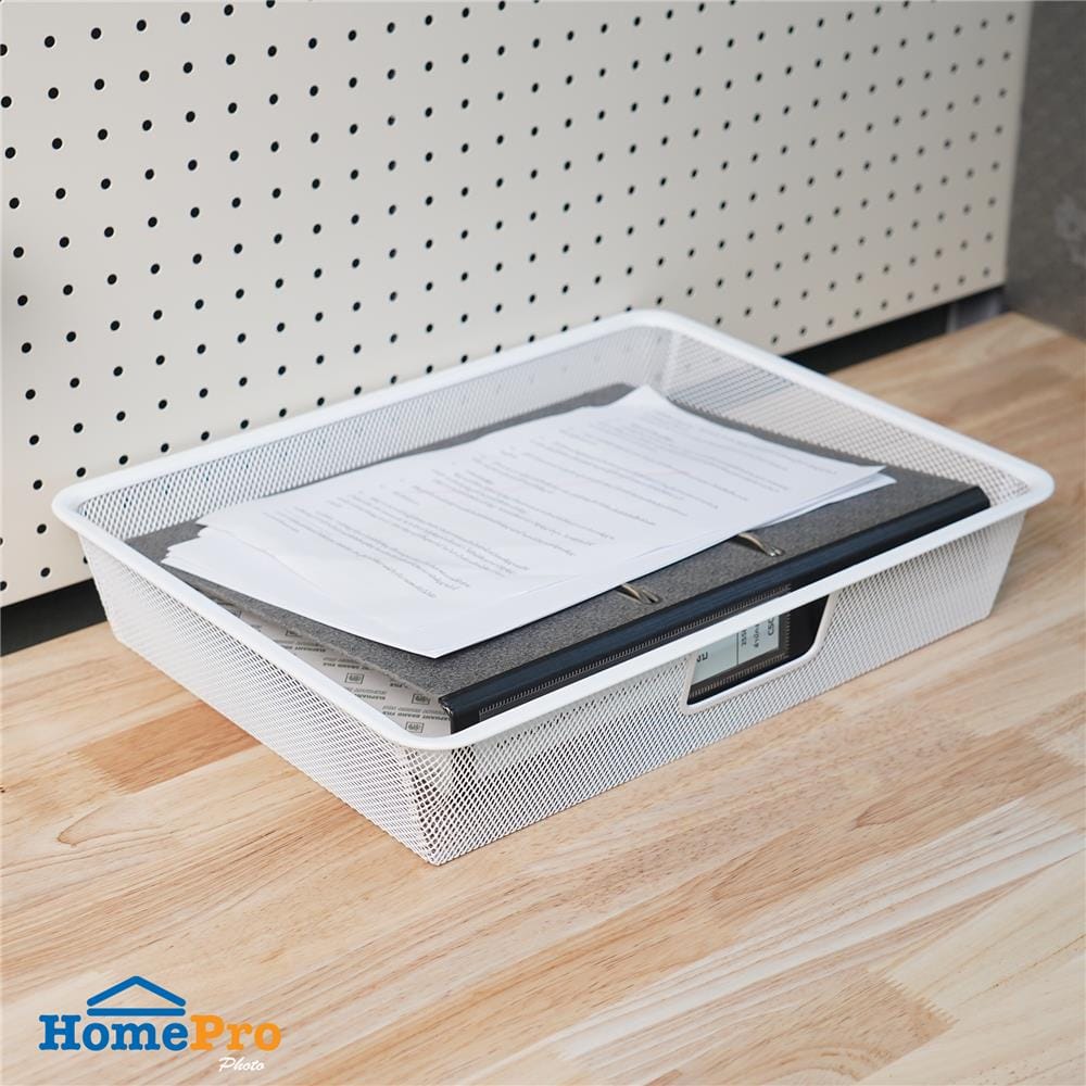 ตะกร้า MESH PLIM NORDY 43x33x8 ซม. สีขาว