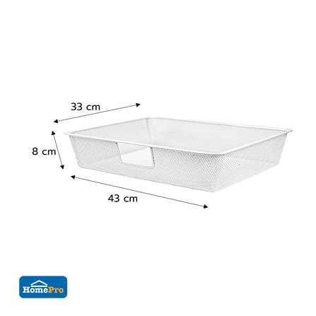 ตะกร้า MESH PLIM NORDY 43x33x8 ซม. สีขาว_5