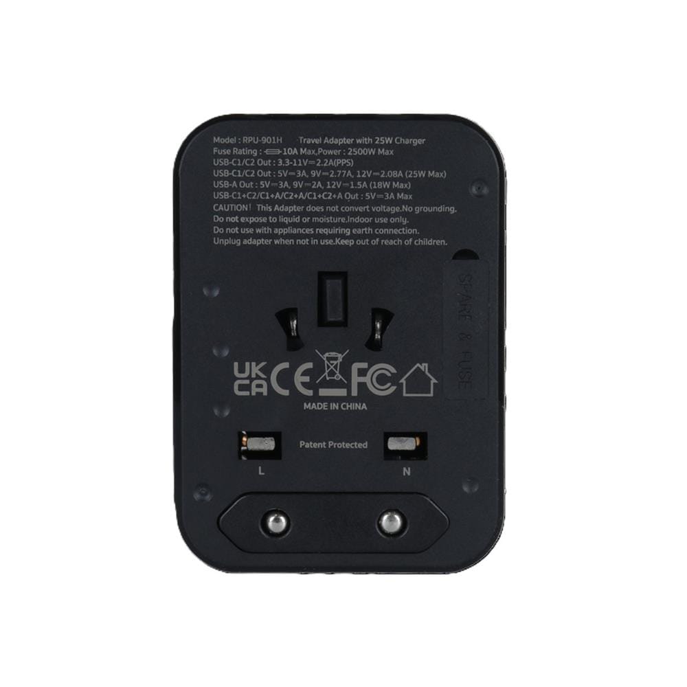 หัวชาร์จอะแดปเตอร์ RIZZ RPU-901H 25W สีดำ