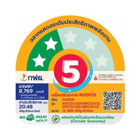 แอร์ผนัง+เครื่องฟอกอากาศ DAIKIN MTKC12AV2SK+MCMH55AV1SK 12300 บีทียู อินเวอร์เตอร์_4
