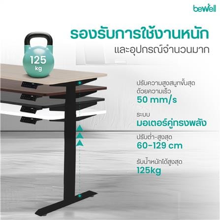 โต๊ะปรับระดับไฟฟ้า BEWELL TBS08-TOP08 180 ซม. สีขาว_9