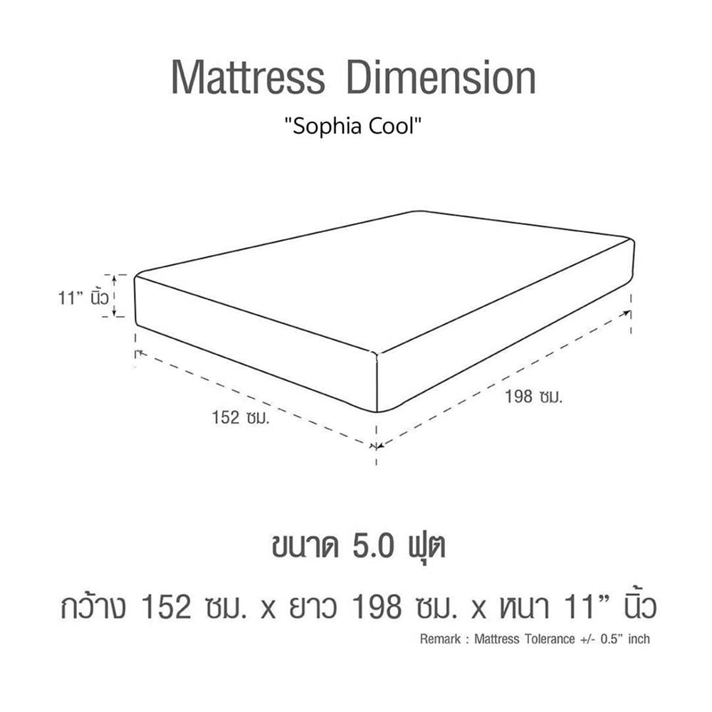 ที่นอนพ็อกเก็ตสปริง 5 ฟุต สุญญากาศ SERA รุ่น SOPHIA