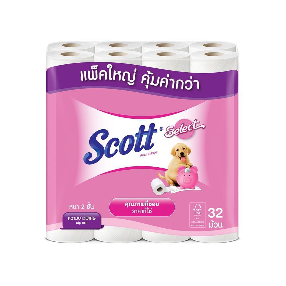กระดาษชำระ SCOTT SELECT (แพ็ก 32 ชิ้น)