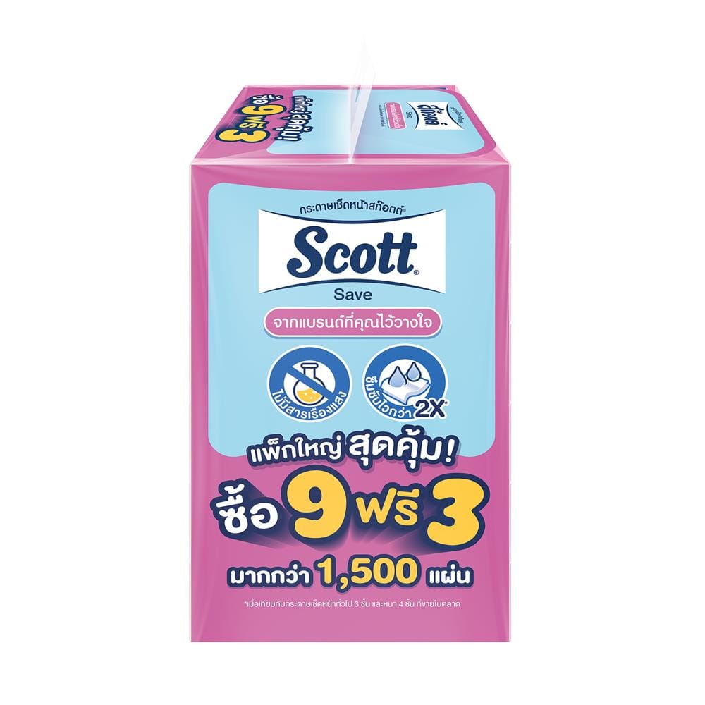 กระดาษเช็ดหน้า SCOTT SAVE (แพ็ก 9+3 ชิ้น)