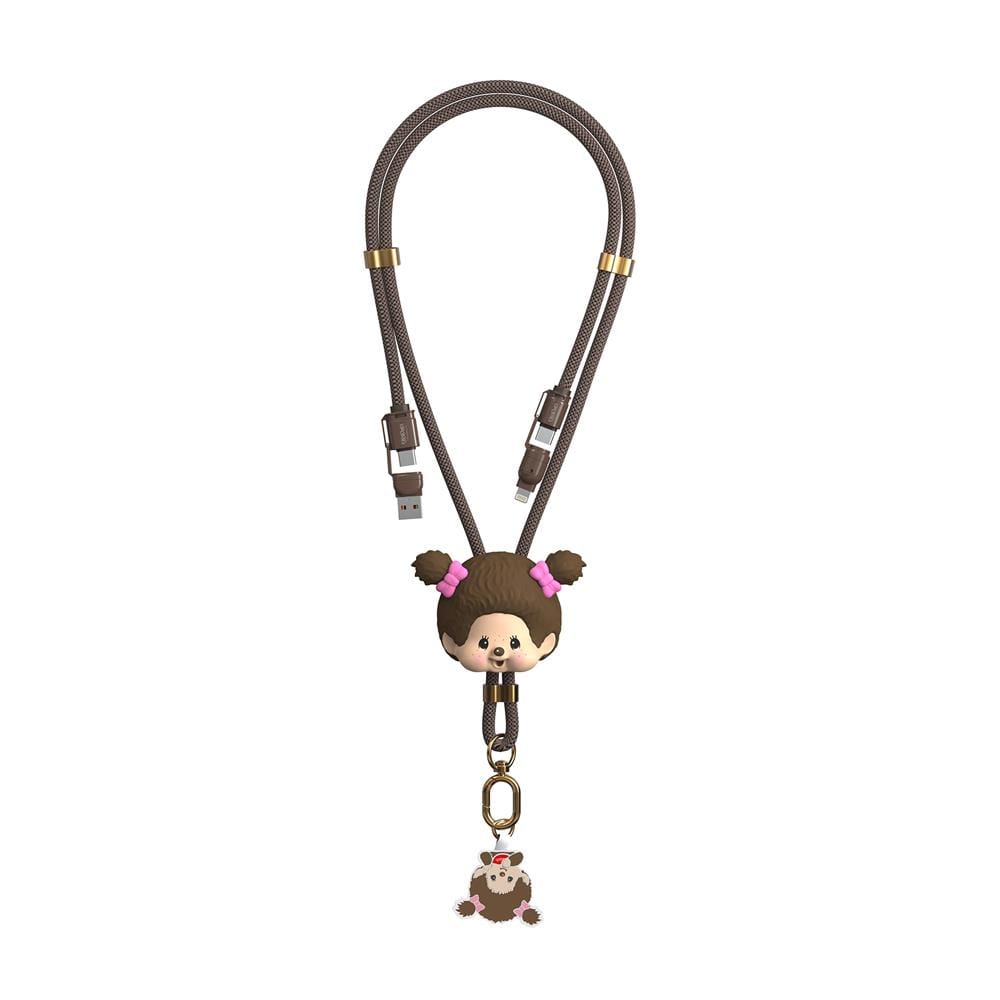 สายชาร์จ 4IN1 AMAZE ONE AMCC002 MONCHHICHI GIRL สีน้ำตาล