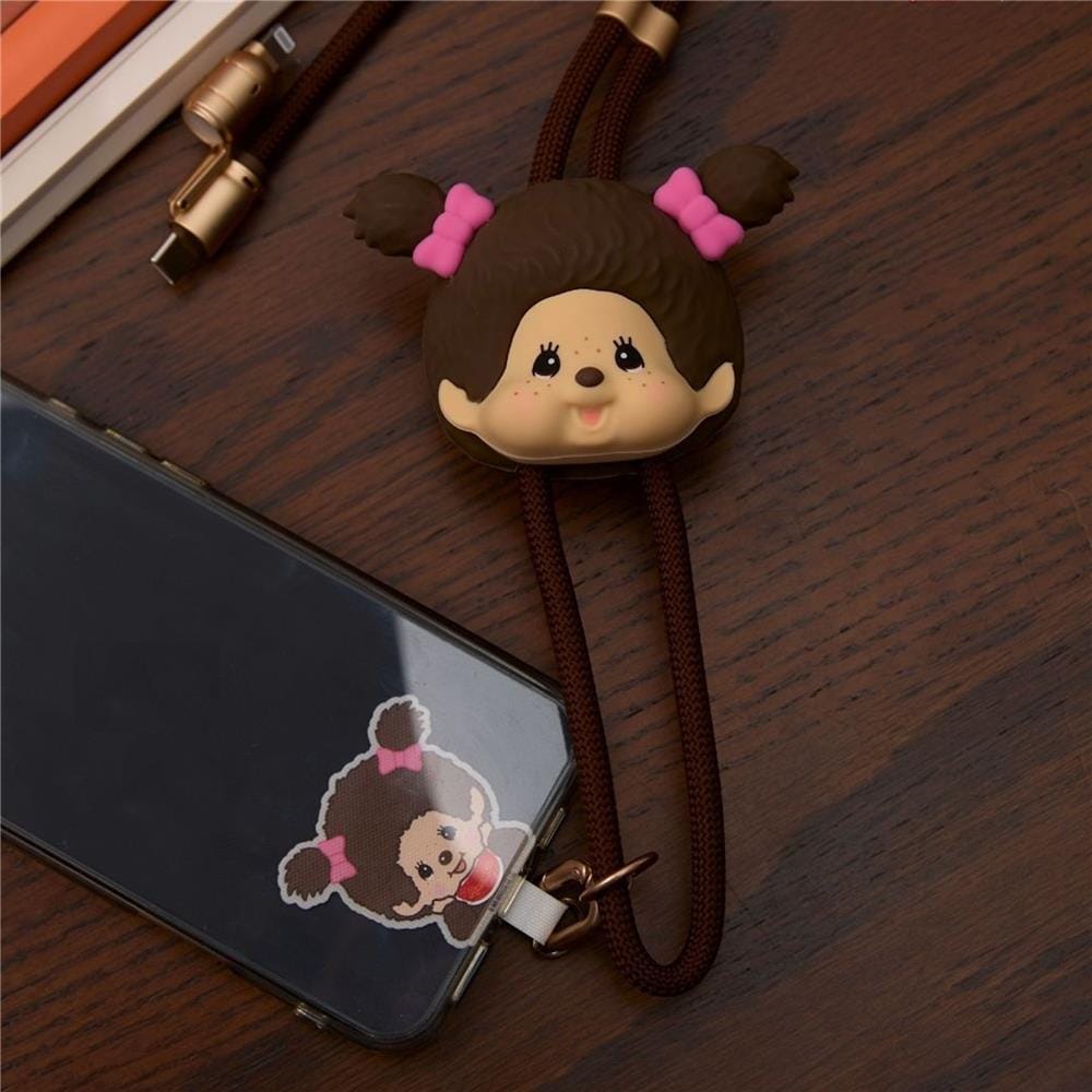 สายชาร์จ 4IN1 AMAZE ONE AMCC002 MONCHHICHI GIRL สีน้ำตาล