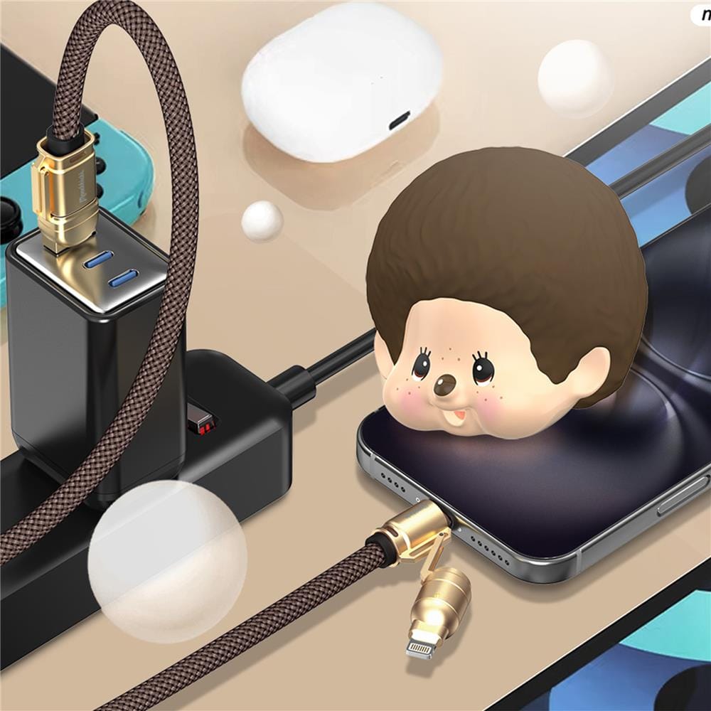 สายชาร์จ 4IN1 AMAZE ONE AMCC002 MONCHHICHI BOY สีน้ำตาล