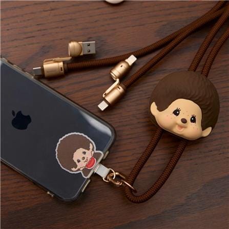 สายชาร์จ 4IN1 AMAZE ONE AMCC002 MONCHHICHI BOY สีน้ำตาล_2