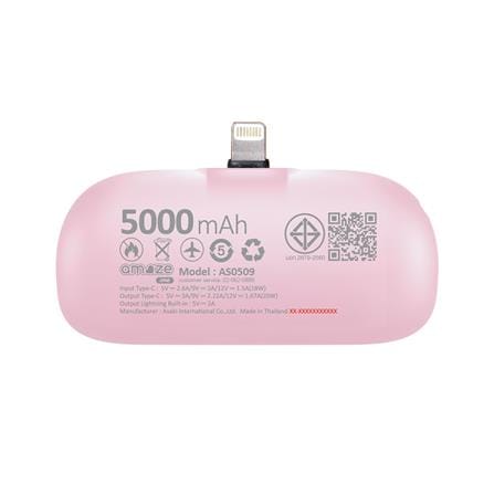 แบตเตอรี่สำรอง AMAZE ONE AMCB001 BOY&GIRL 5000MAH สีชมพู_2