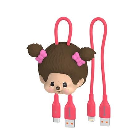สายชาร์จ USB-A TO TYPE-C และ LIGHTNING AMAZE ONE AMCC001 MONCHHICHI GIRL สีชมพูเข้ม_0