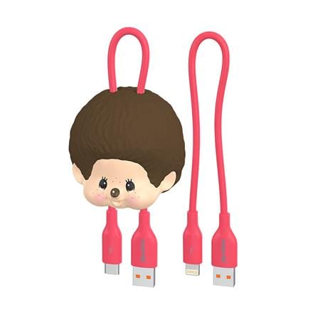 สายชาร์จ USB-A TO TYPE-C และ LIGHTNING AMAZE ONE AMCC001 MONCHHICHI BOY สีชมพูเข้ม_0