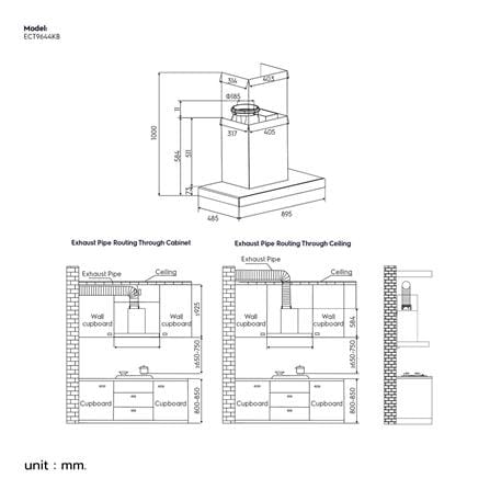 เครื่องดูดควันกระโจม ELECTROLUX ECT9644KB 90 ซม._8