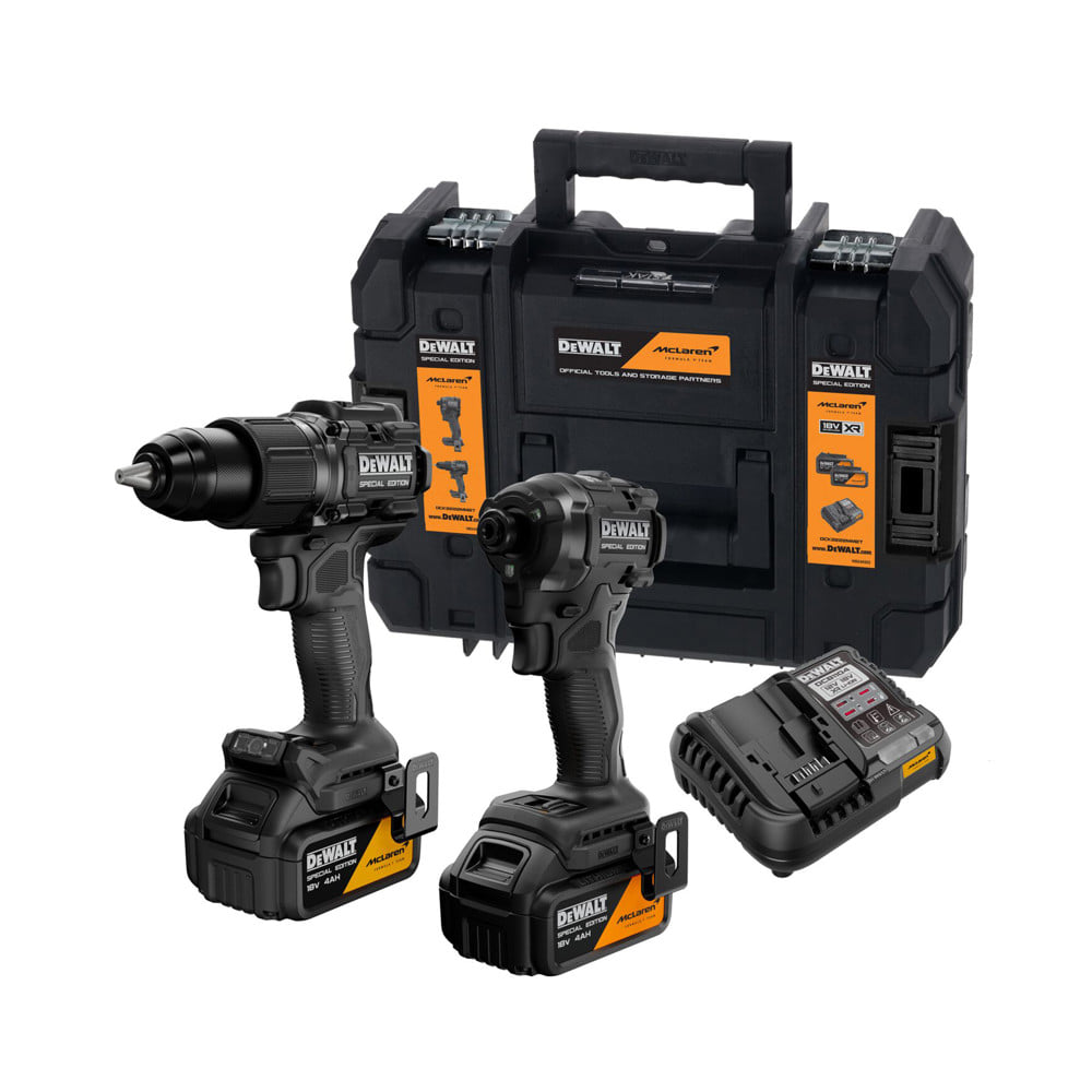ชุดสว่านกระแทกและไขควงกระแทก (พร้อมแบตเตอรี่และแท่นชาร์จ) DEWALT MCLAREN DCK2222MM2T-QW 20 โวลต์