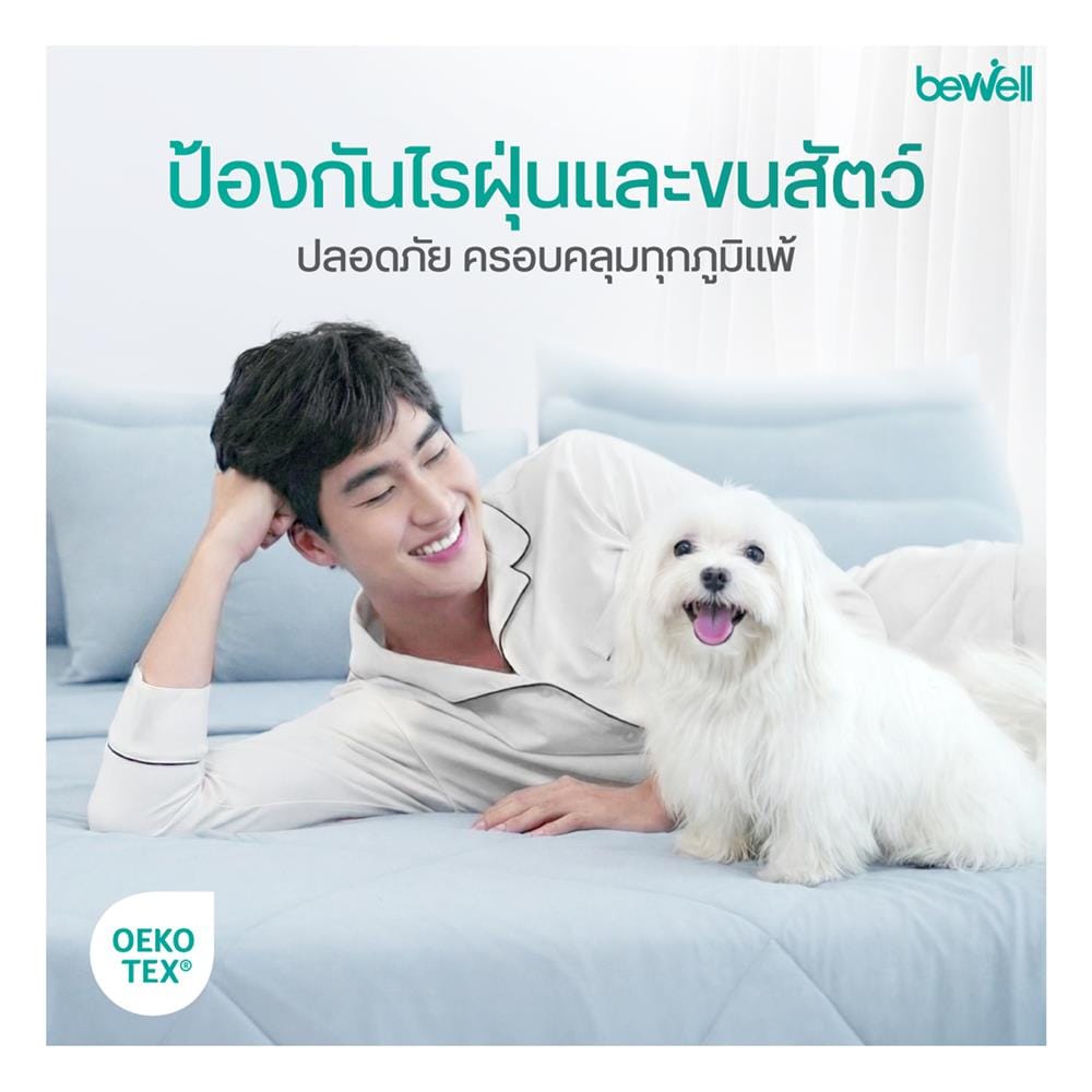 ชุดผ้าปูที่นอน 6 ฟุต (ชุด 5 ชิ้น) BEWELL COOLING สี GREY