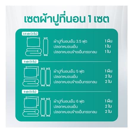 ชุดผ้าปูที่นอน 6 ฟุต (ชุด 5 ชิ้น) BEWELL COOLING สี GREY_7