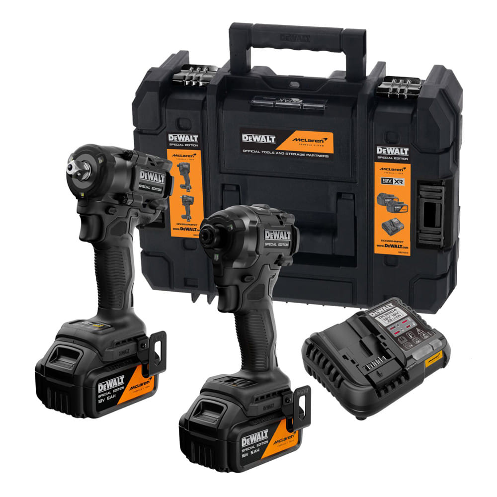 ชุดไขควงบล็อกกระแทก (พร้อมแบตเตอรี่และแท่นชาร์จ) DEWALT MCLAREN DCK2224MP2T-QW 18 โวลต์