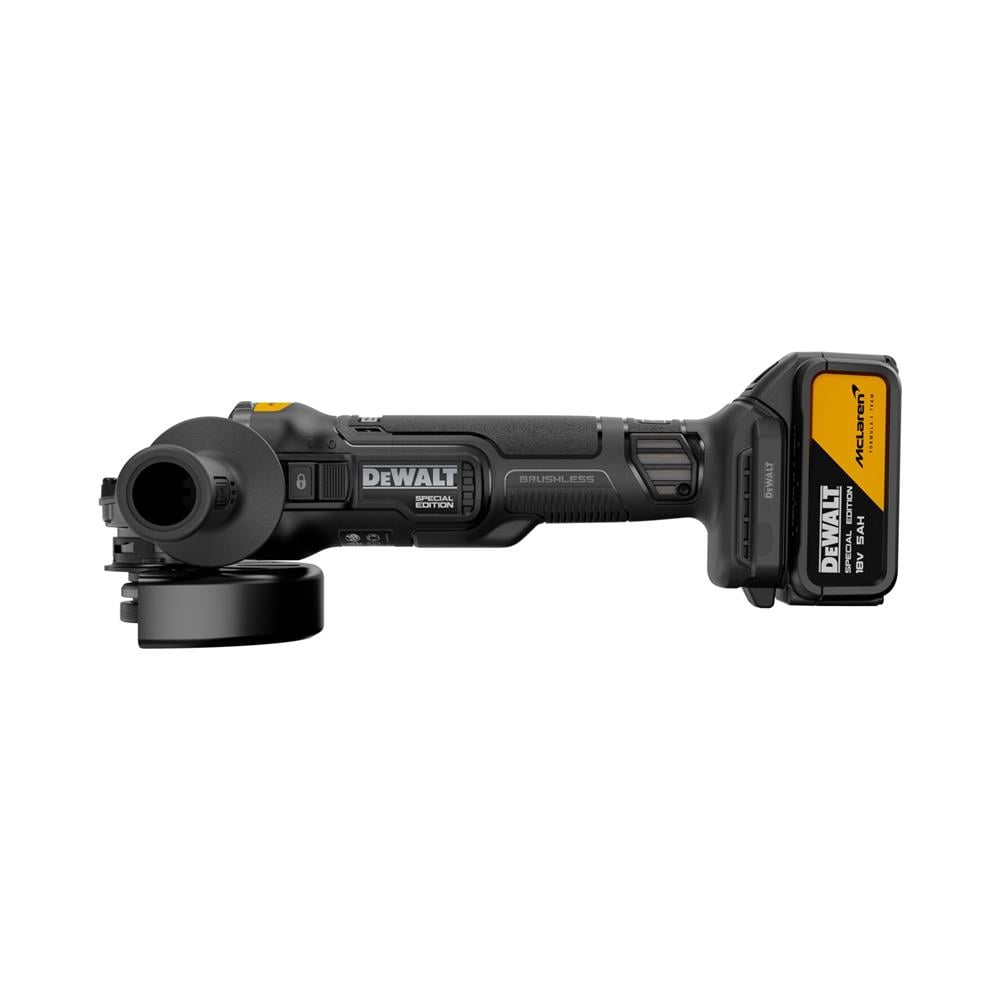 เครื่องเจียรไร้สาย (พร้อมแบตเตอรี่และแท่นชาร์จ) DEWALT MCLAREN DCG45MP1T-B1 18 โวลต์ (สูงสุด 20 โวลต์)