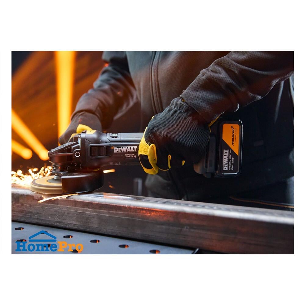 เครื่องเจียรไร้สาย (พร้อมแบตเตอรี่และแท่นชาร์จ) DEWALT MCLAREN DCG45MP1T-B1 18 โวลต์ (สูงสุด 20 โวลต์)