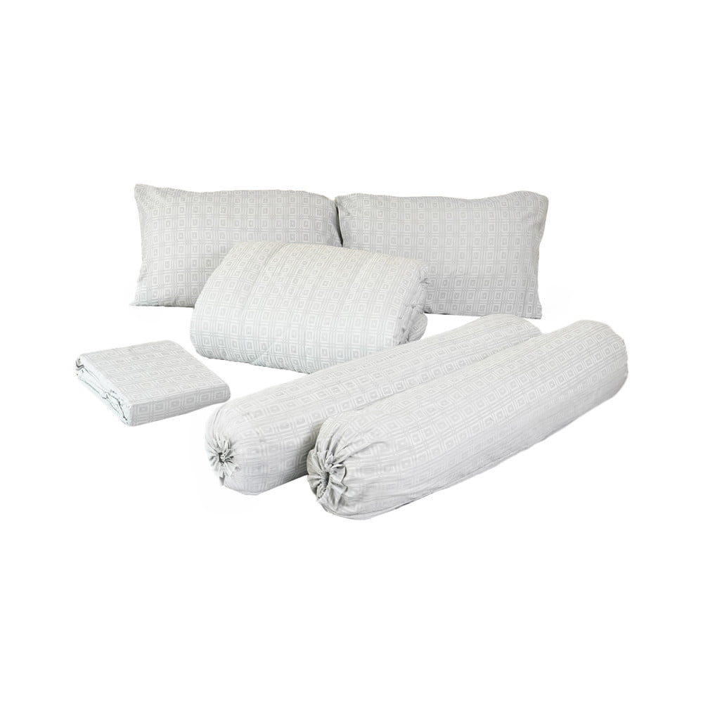 ชุดผ้าปูที่นอน 6 ฟุต (ชุด 6 ชิ้น) HOME LIVING STYLE BONITA สี GREY