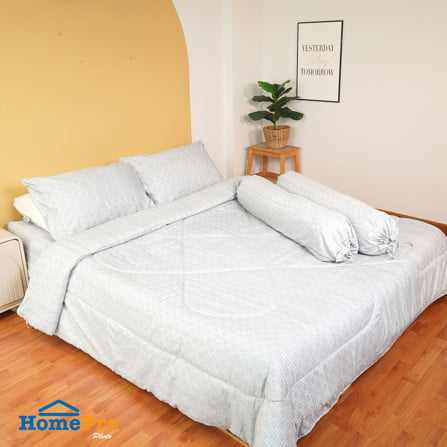 ชุดผ้าปูที่นอน 6 ฟุต (ชุด 6 ชิ้น) HOME LIVING STYLE BONITA สี GREY_5
