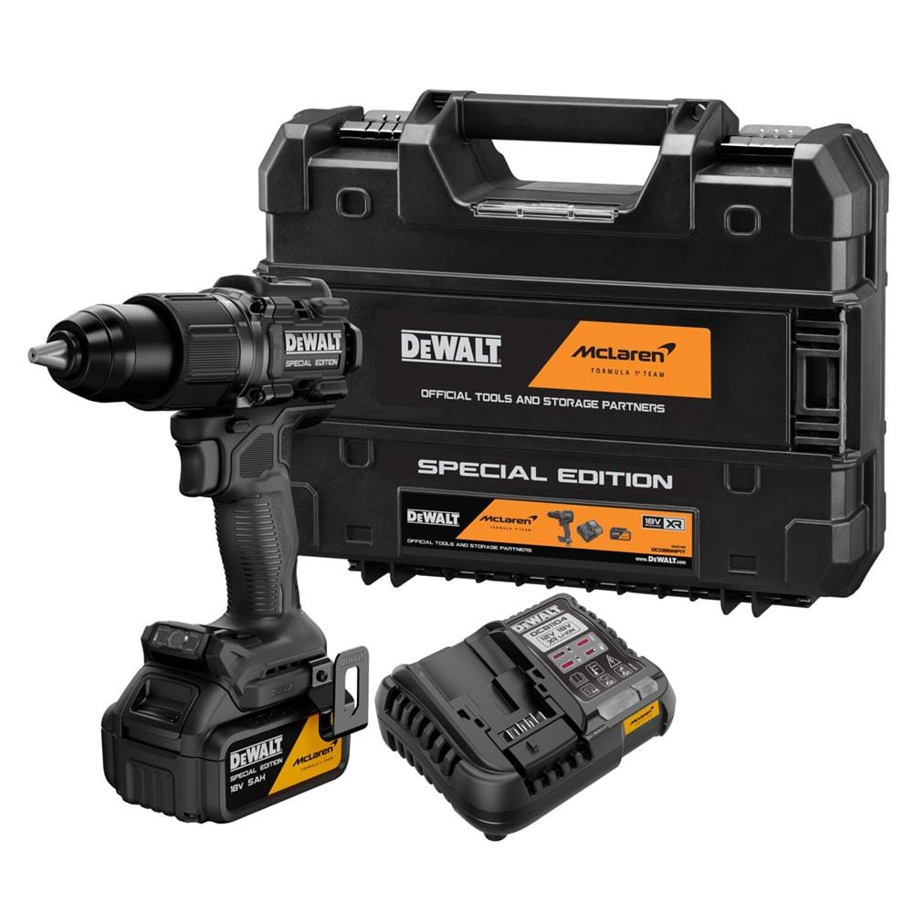 สว่านกระแทกไร้สาย (พร้อมแบตเตอรี่) DEWALT MCLAREN DCD86MP1T-QW 18 โวลต์