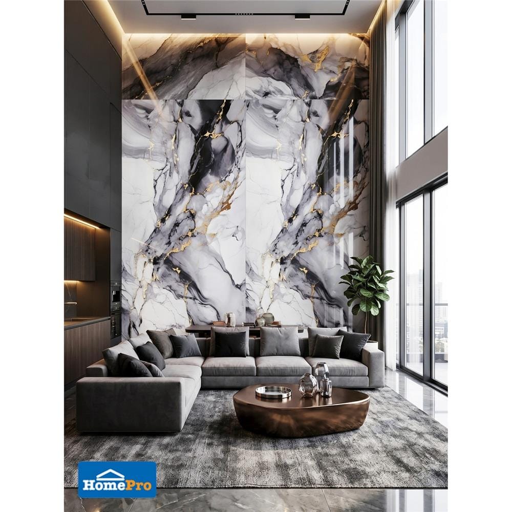แผ่นตกแต่งผนัง PVC 122x244 ซม. TARA MARBLE GOLD