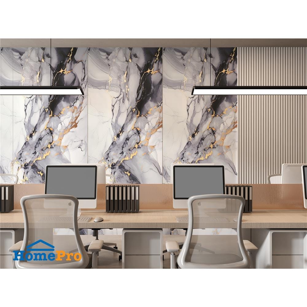 แผ่นตกแต่งผนัง PVC 122x244 ซม. TARA MARBLE GOLD
