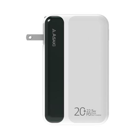 แบตเตอรี่สำรอง ASAKI AB3201P 20000mAh สีขาว_0