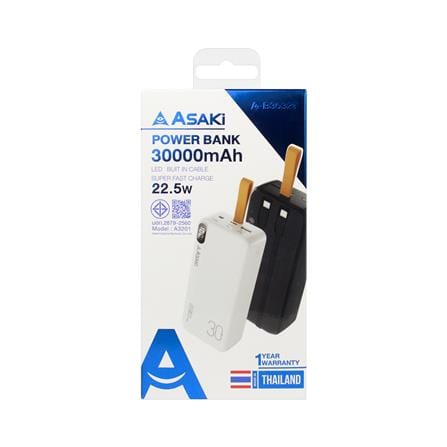 แบตเตอรี่สำรอง ASAKI AB3532F 30000MAH สีดำ_2