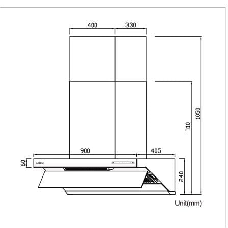 เครื่องดูดควันกระโจม MEX INNOVEN-B90 90 ซม._10