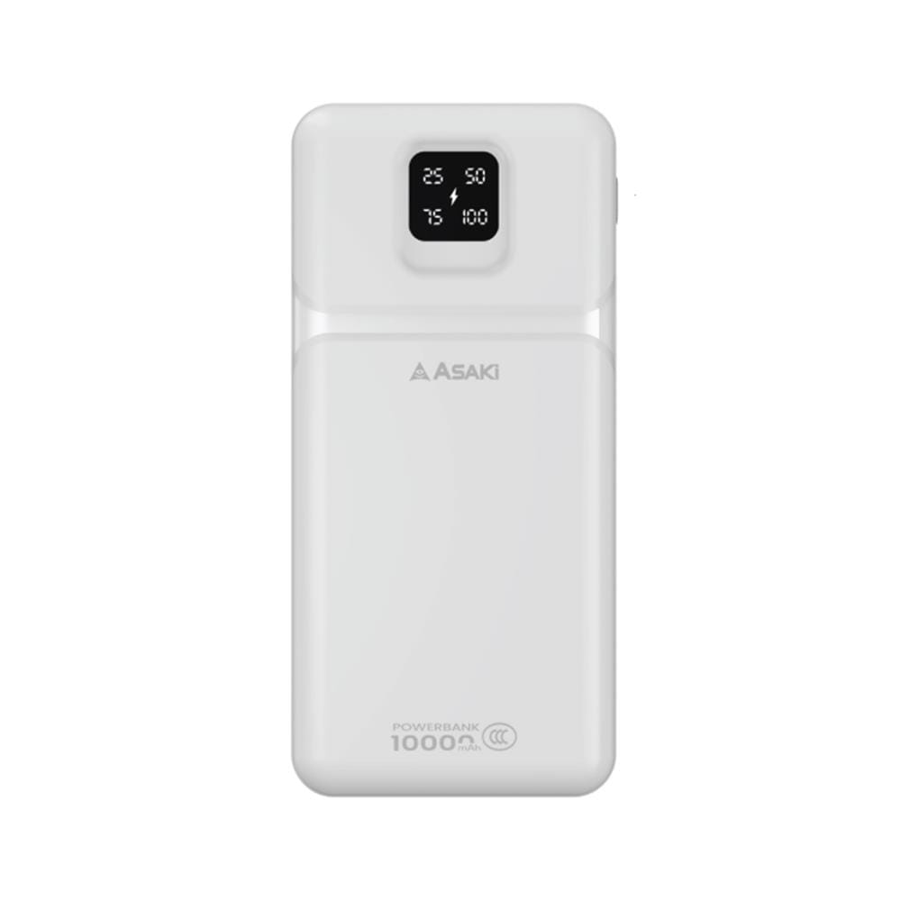 แบตเตอรี่สำรอง ASAKI AB3122C 10000MAH สีขาว