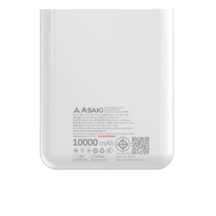 แบตเตอรี่สำรอง ASAKI AB3122C 10000MAH สีขาว_5