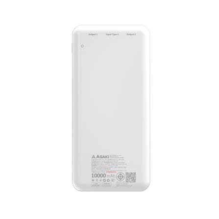 แบตเตอรี่สำรอง ASAKI AB3122C 10000MAH สีขาว_1