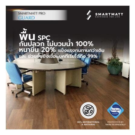 พื้น SPC SMARTMATT PRO GUARD 6 มม. 2.22 ตร.ม. สี GOLDEN TEAK (แพ็ก 8 ชิ้น)_3