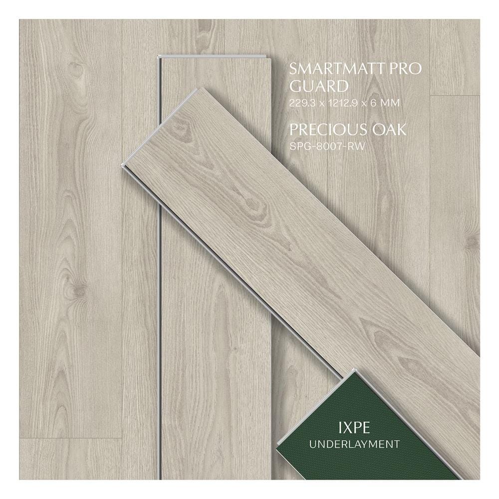 พื้น SPC SMARTMATT PRO GUARD 6 มม. 2.22 ตร.ม. สี PRECIOUS OAK (แพ็ก 8 ชิ้น)
