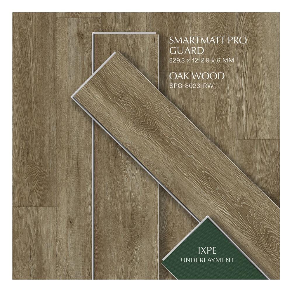 พื้น SPC SMARTMATT PRO GUARD 6 มม. 2.22 ตร.ม. สี OAK WOOD (แพ็ก 8 ชิ้น)