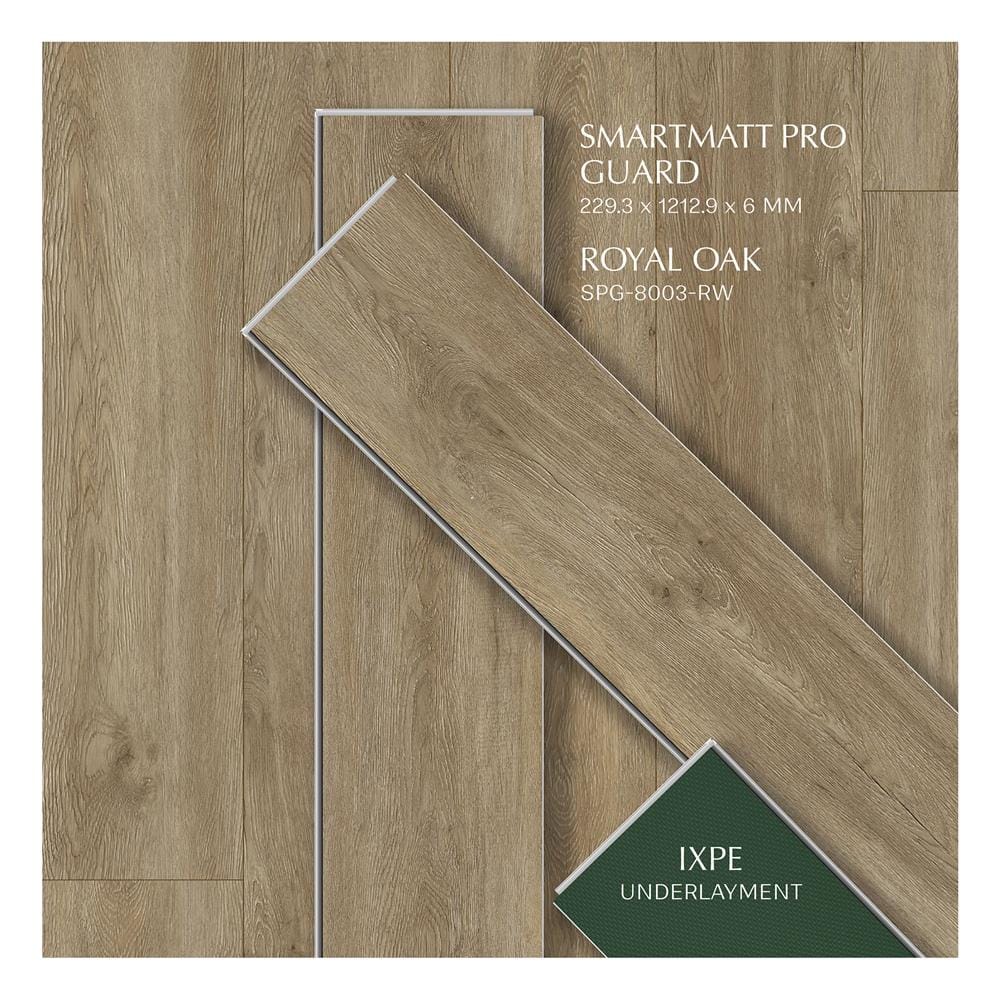 พื้น SPC SMARTMATT PRO GUARD 6 มม. 2.22 ตร.ม. สี ROYAL OAK (แพ็ก 8 ชิ้น)