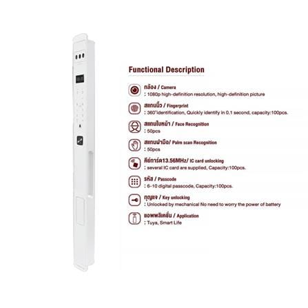 กลอนดิจิตอล CONLOCK XERCON SLIM สีขาว_5