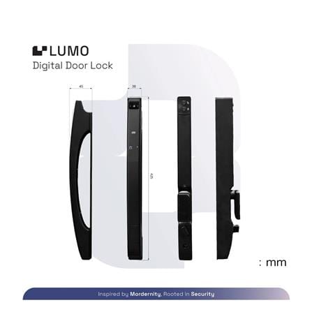 กลอนดิจิตอล ประตูบานเลื่อน UPLIVE J3 LUMO สีดำ_4