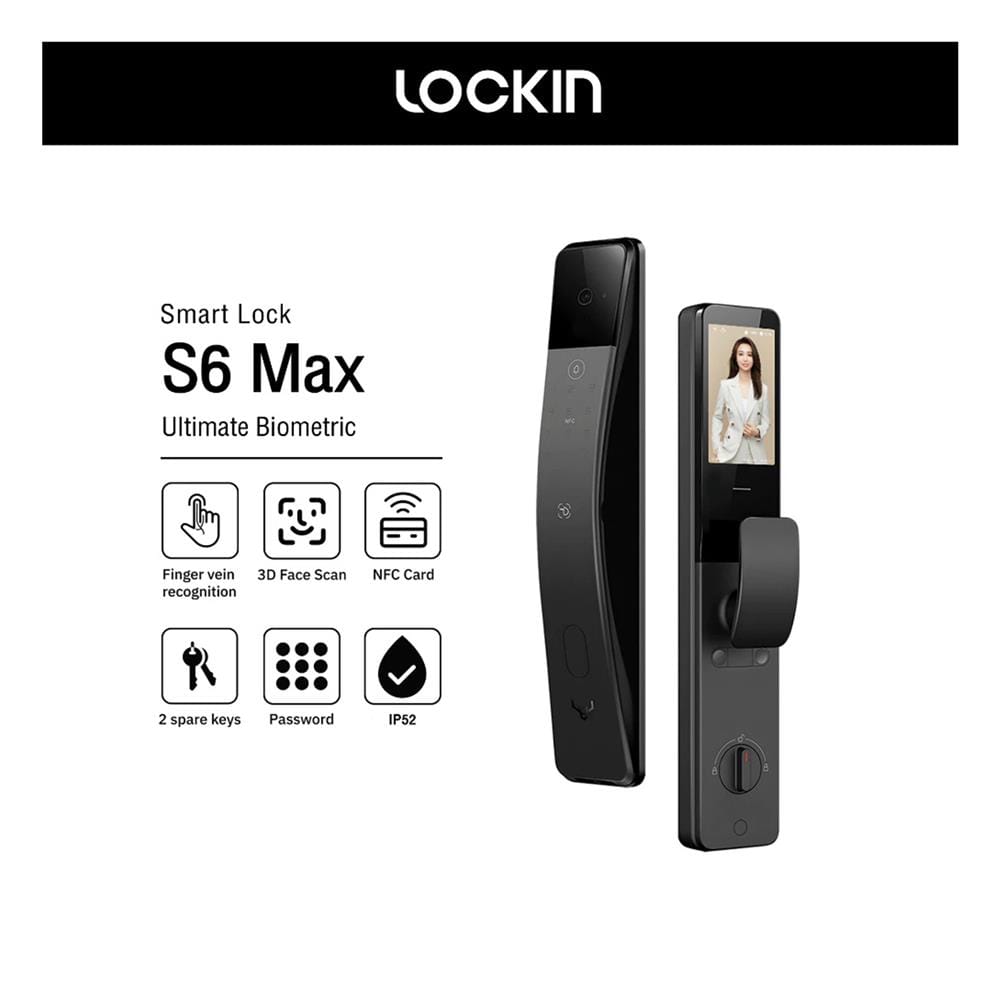 กลอนดิจิตอล LOCKIN S6 MAX สีเทา