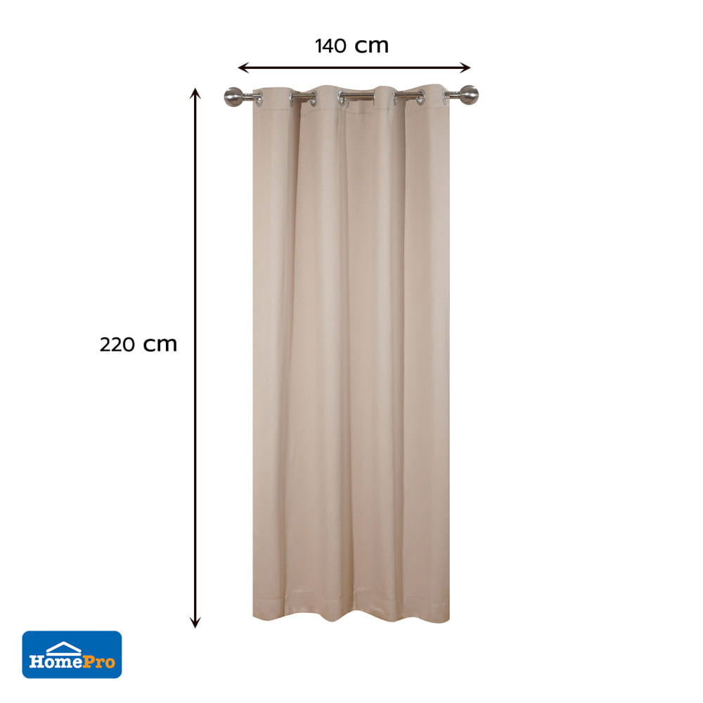 ผ้าม่าน EYELET HOME LIVING STYLE URENA UV 140x220 ซม. สีเบจ