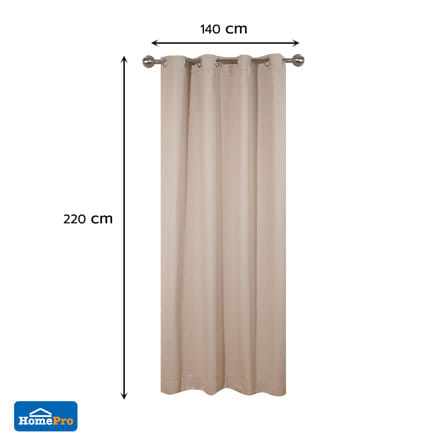 ผ้าม่าน EYELET HOME LIVING STYLE URENA UV 140x220 ซม. สีเบจ_6