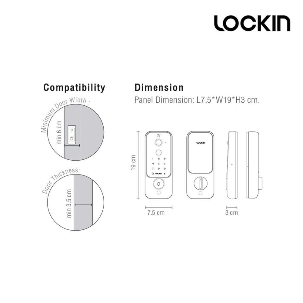 กลอนดิจิตอล LOCKIN VENO PLUS สีดำ