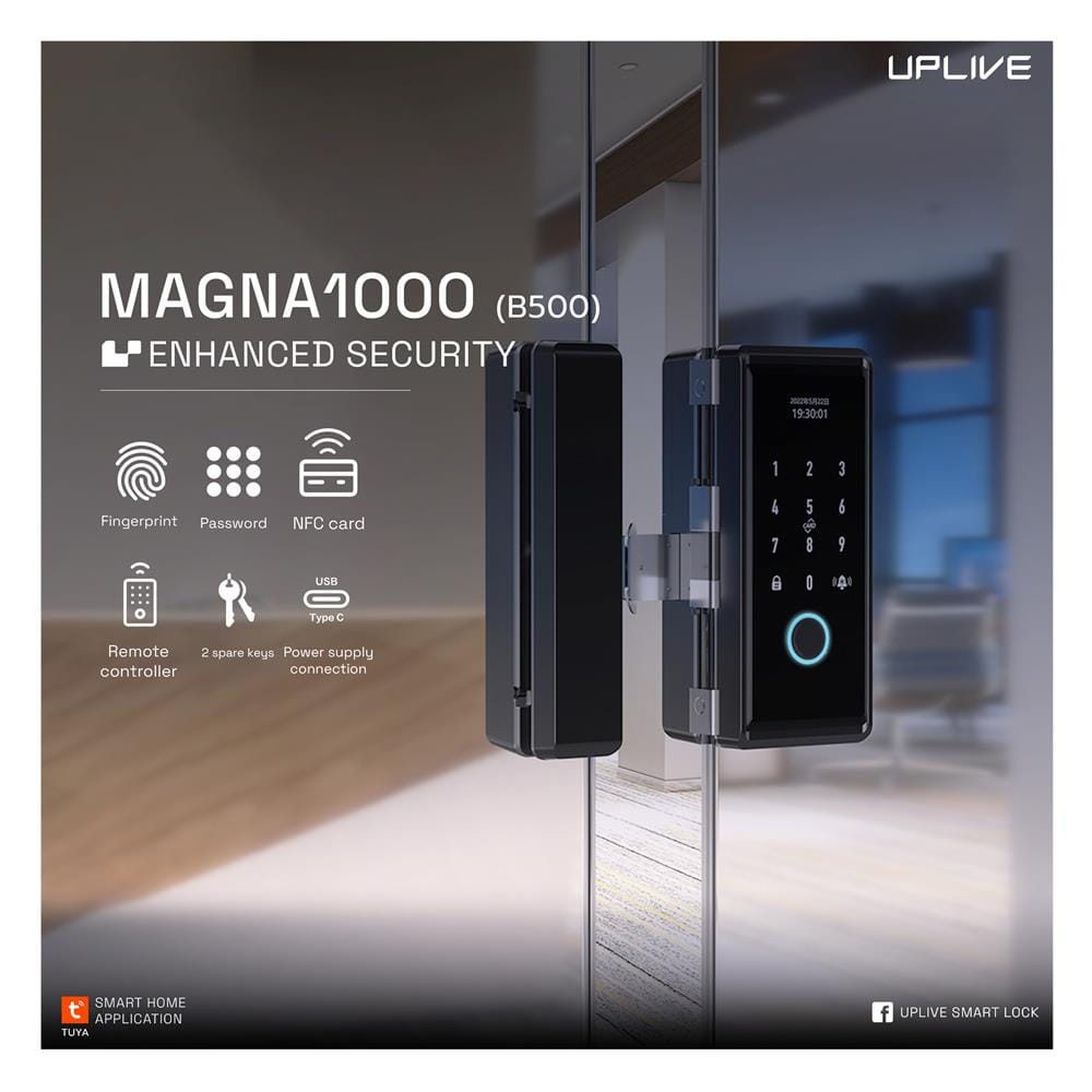 กลอนดิจิตอล UPLIVE B500 (MAGNA1000) สีดำ