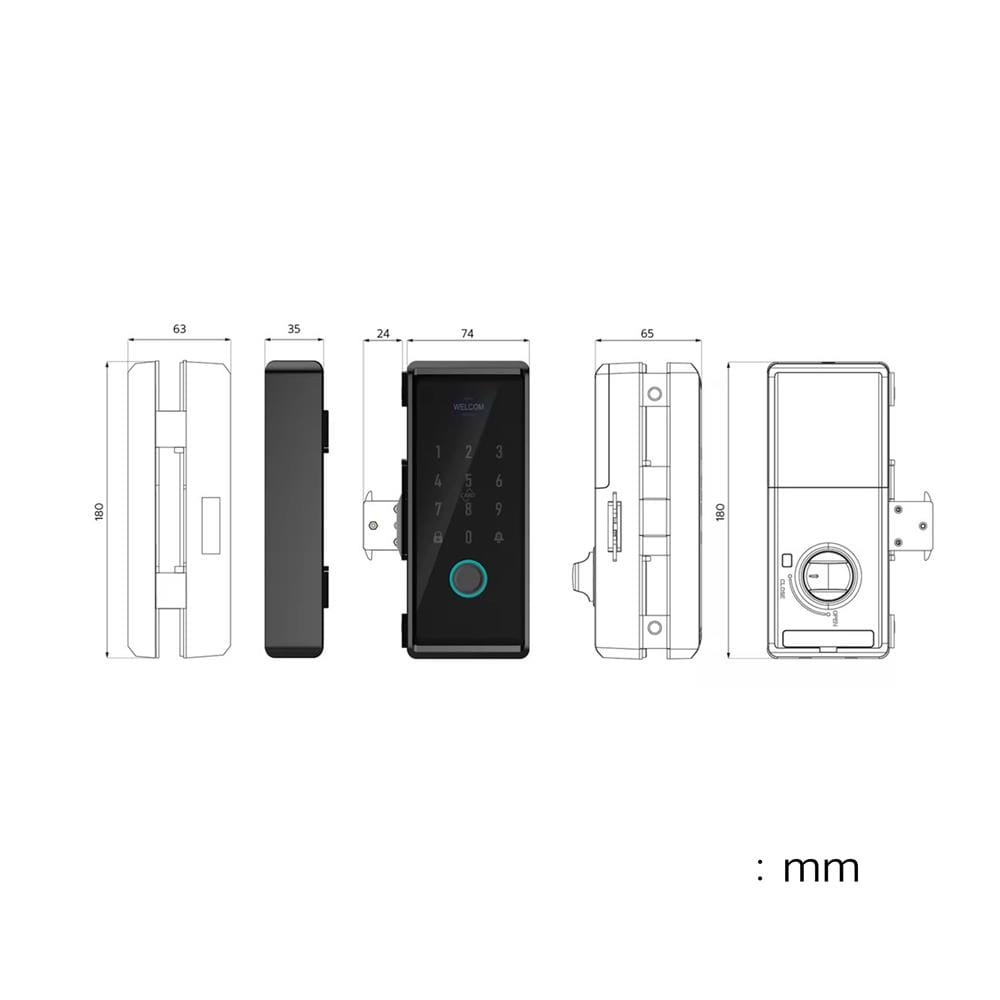 กลอนดิจิตอล UPLIVE B500 (MAGNA1000) สีดำ