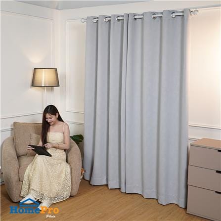 ผ้าม่าน EYELET HOME LIVING STYLE AVA UV 220x140 ซม. สีเทา_4