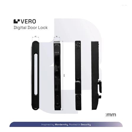 กลอนดิจิตอล ประตูบานเลื่อน UPLIVE J6 VERO สีดำ_4