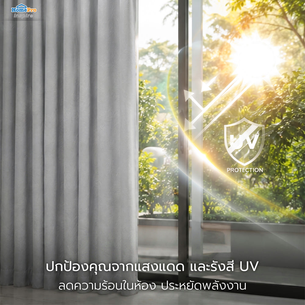 ผ้าม่าน EYELET HOME LIVING STYLE AVA UV 290x220 ซม. สีเทา